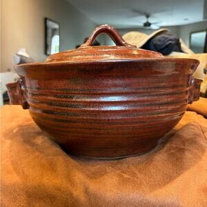 Vintage Chulucanas Peruvian Hand Crafted Rustic Ceramic Rice Cooker